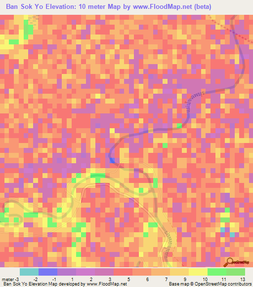Ban Sok Yo,Thailand Elevation Map