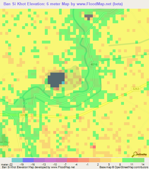 Ban Si Khot,Thailand Elevation Map