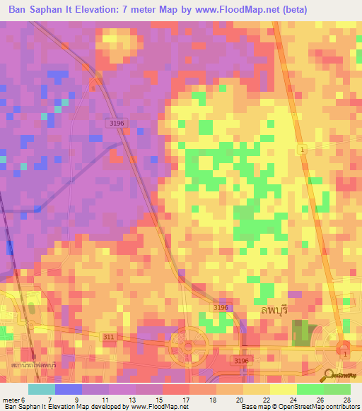 Ban Saphan It,Thailand Elevation Map