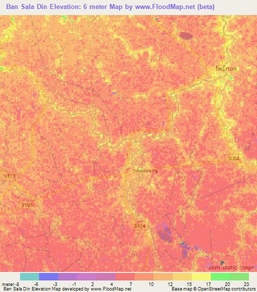 Ban Sala Din,Thailand Elevation Map