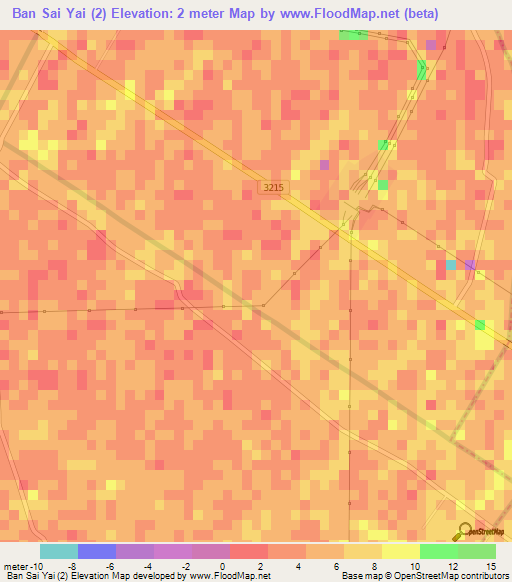 Ban Sai Yai (2),Thailand Elevation Map