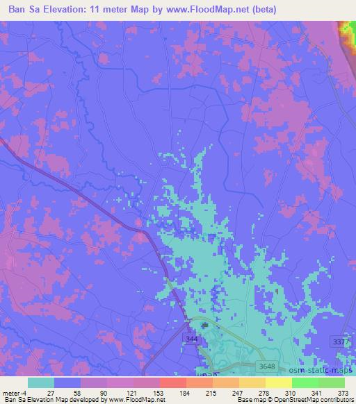 Ban Sa,Thailand Elevation Map