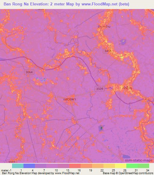 Ban Rong Na,Thailand Elevation Map