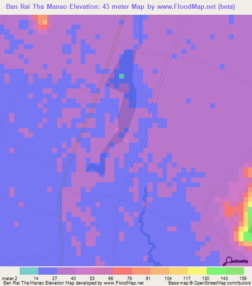 Ban Rai Tha Manao,Thailand Elevation Map