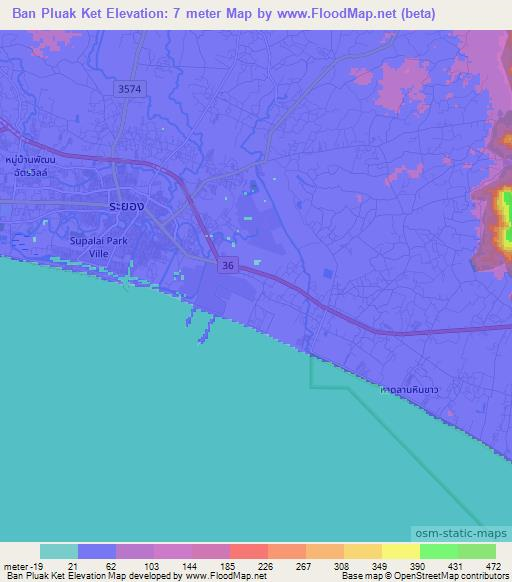 Ban Pluak Ket,Thailand Elevation Map