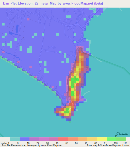 Ban Plet,Thailand Elevation Map