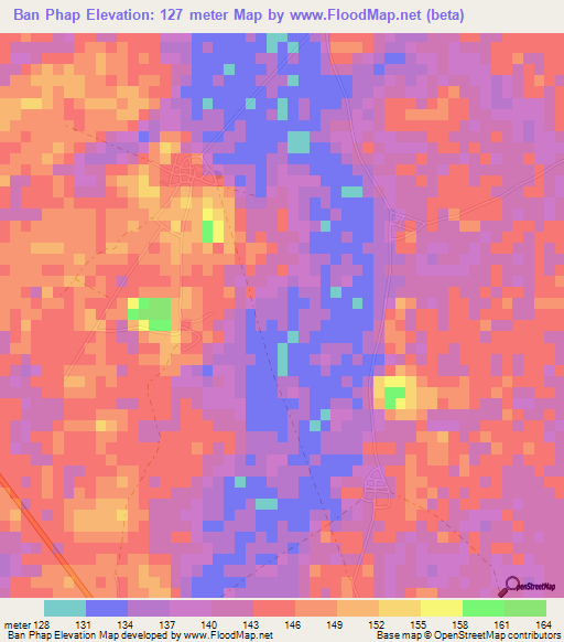 Ban Phap,Thailand Elevation Map