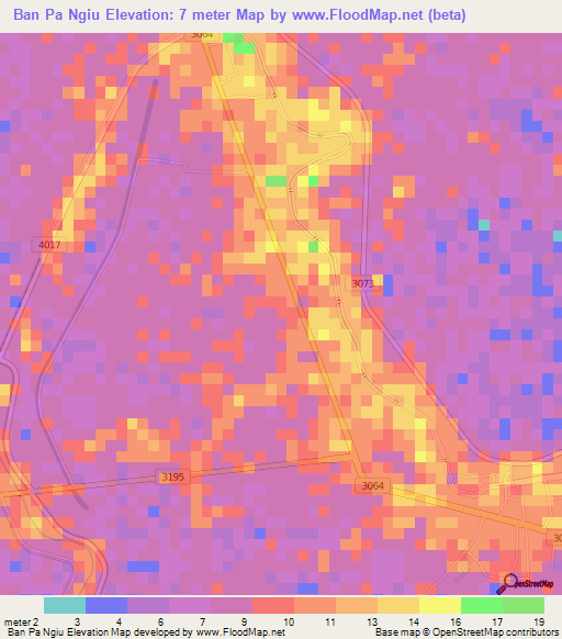 Ban Pa Ngiu,Thailand Elevation Map