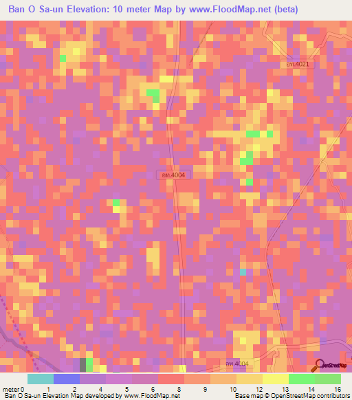 Ban O Sa-un,Thailand Elevation Map