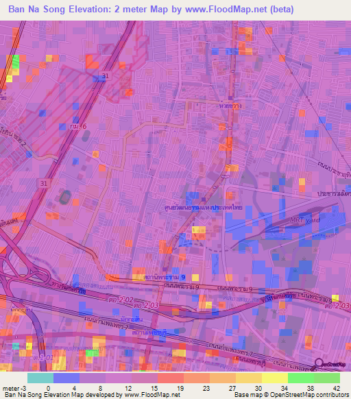 Ban Na Song,Thailand Elevation Map