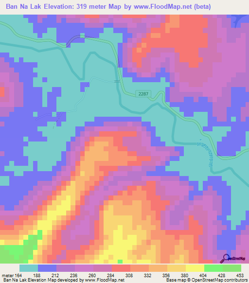 Ban Na Lak,Thailand Elevation Map