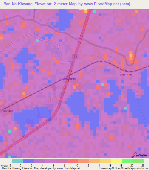 Ban Na Khwang,Thailand Elevation Map