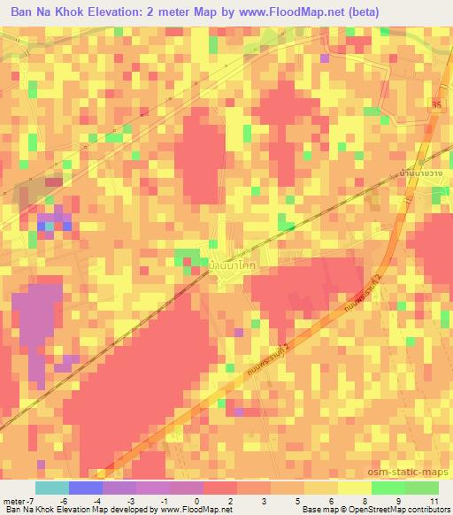Ban Na Khok,Thailand Elevation Map