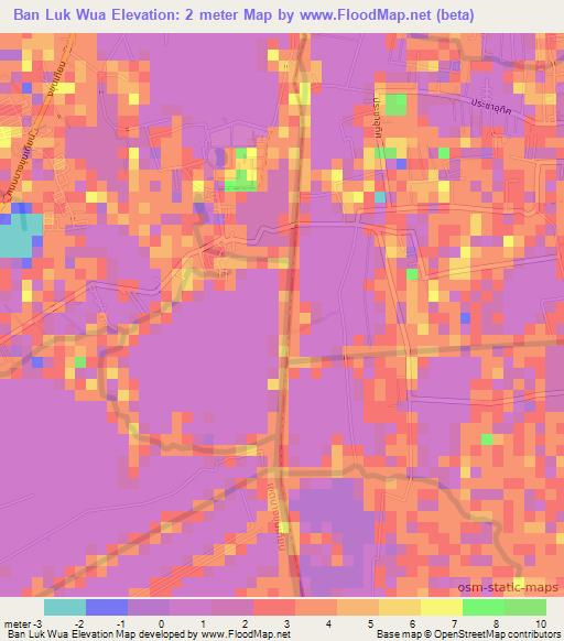 Ban Luk Wua,Thailand Elevation Map