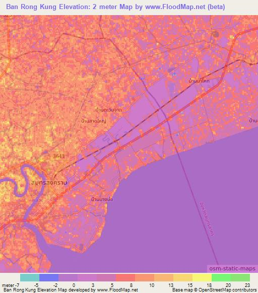 Ban Rong Kung,Thailand Elevation Map