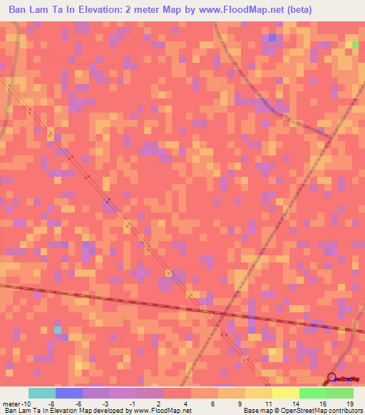 Ban Lam Ta In,Thailand Elevation Map