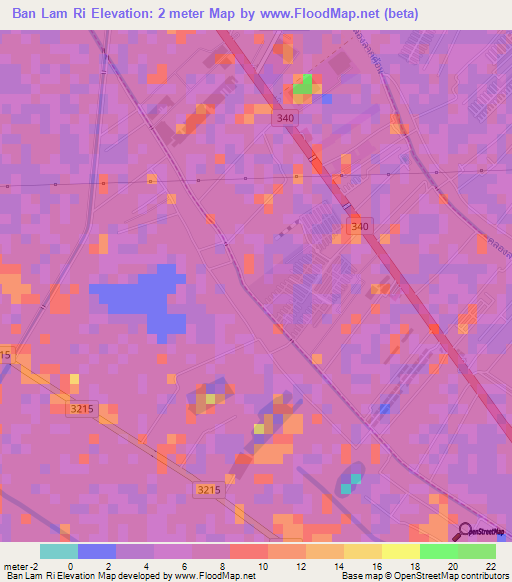 Ban Lam Ri,Thailand Elevation Map
