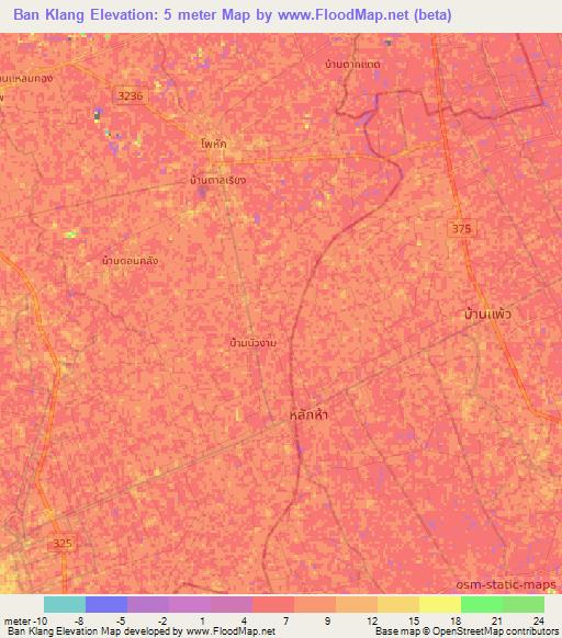 Ban Klang,Thailand Elevation Map