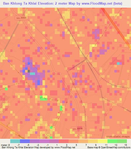 Ban Khlong Ta Khlai,Thailand Elevation Map