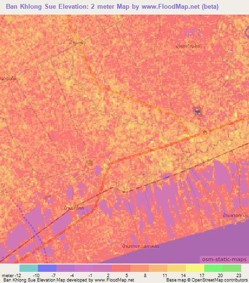Ban Khlong Sue,Thailand Elevation Map