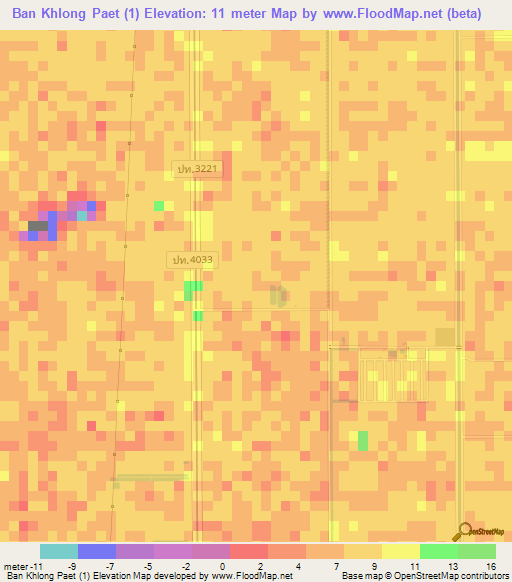 Ban Khlong Paet (1),Thailand Elevation Map