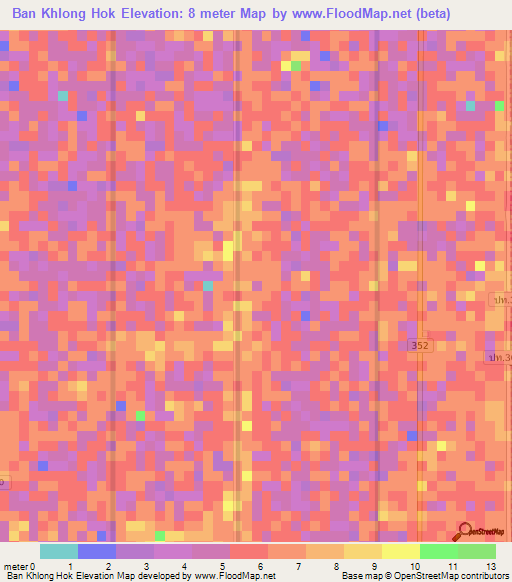 Ban Khlong Hok,Thailand Elevation Map