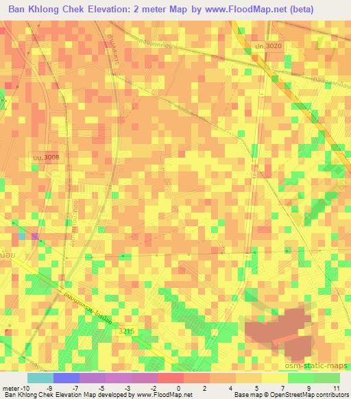 Ban Khlong Chek,Thailand Elevation Map