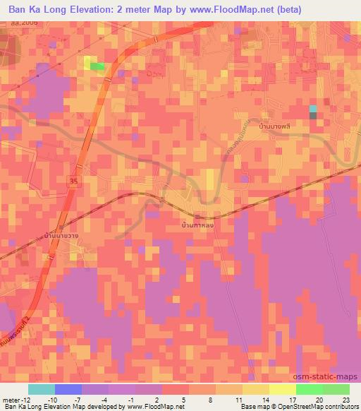 Ban Ka Long,Thailand Elevation Map