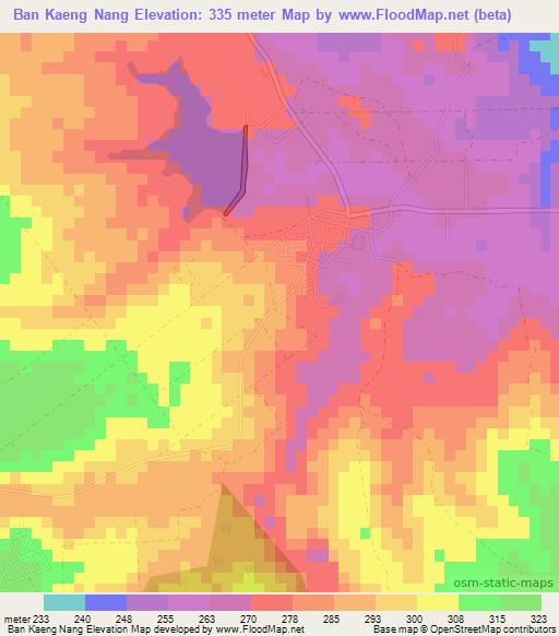 Ban Kaeng Nang,Thailand Elevation Map
