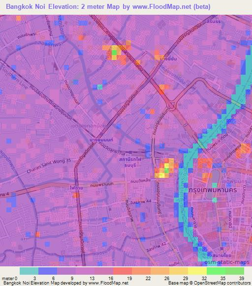 Bangkok Noi,Thailand Elevation Map