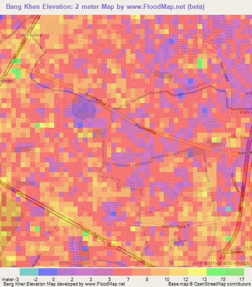Bang Khen,Thailand Elevation Map
