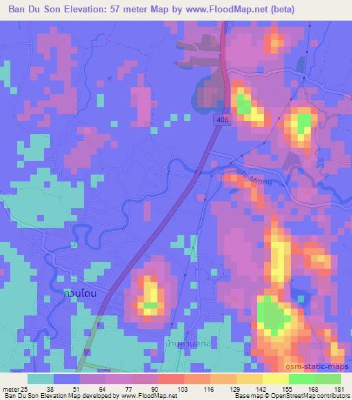 Ban Du Son,Thailand Elevation Map