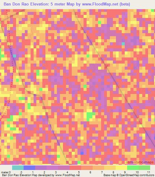 Ban Don Rao,Thailand Elevation Map