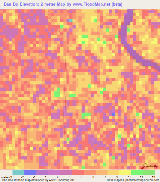 Ban Bo,Thailand Elevation Map