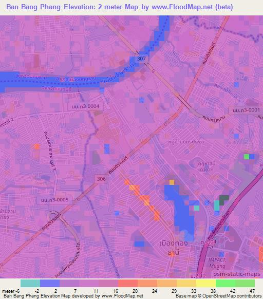 Ban Bang Phang,Thailand Elevation Map