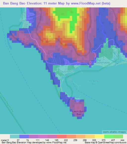 Ban Bang Bao,Thailand Elevation Map