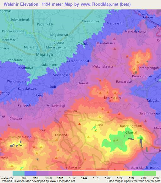 Walahir,Indonesia Elevation Map