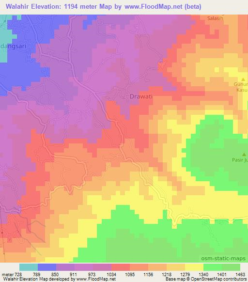 Walahir,Indonesia Elevation Map