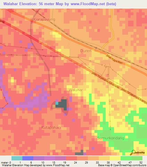 Walahar,Indonesia Elevation Map