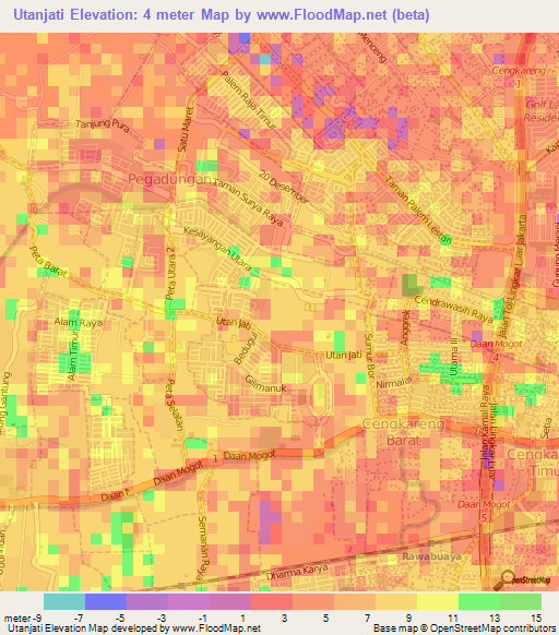Utanjati,Indonesia Elevation Map