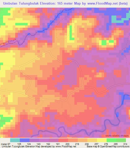 Umbulan Tulungbulak,Indonesia Elevation Map