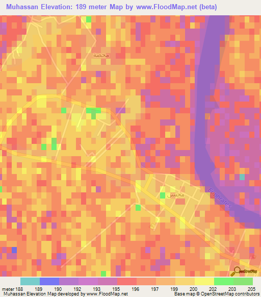 Muhassan,Syria Elevation Map