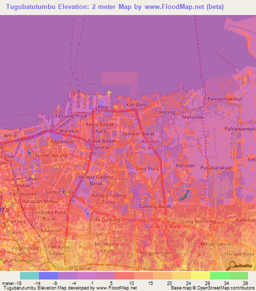 Tugubatutumbu,Indonesia Elevation Map