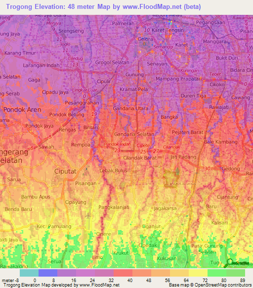 Trogong,Indonesia Elevation Map