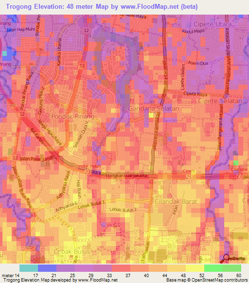 Trogong,Indonesia Elevation Map