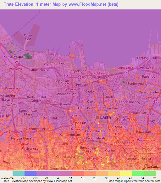 Trate,Indonesia Elevation Map