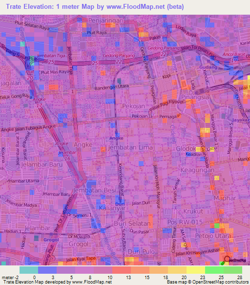 Trate,Indonesia Elevation Map