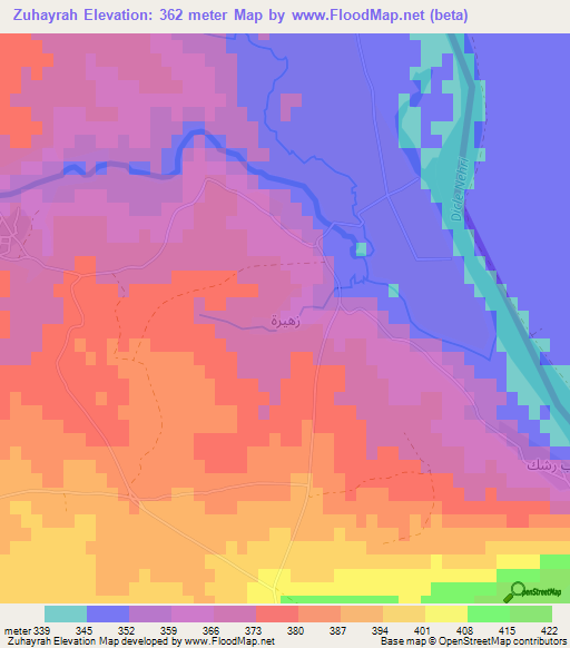 Zuhayrah,Syria Elevation Map