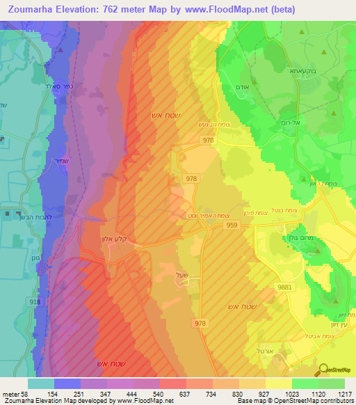 Zoumarha,Syria Elevation Map