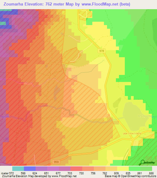 Zoumarha,Syria Elevation Map